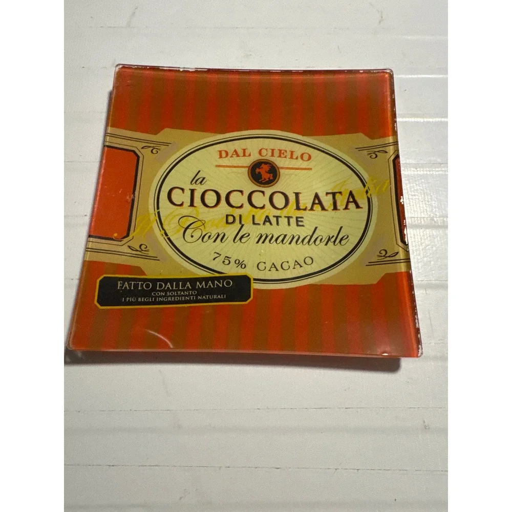 Dal Cielo Glass Trinket Tray Unisex OS Orange‎ Excellent Italian Chocolate Label